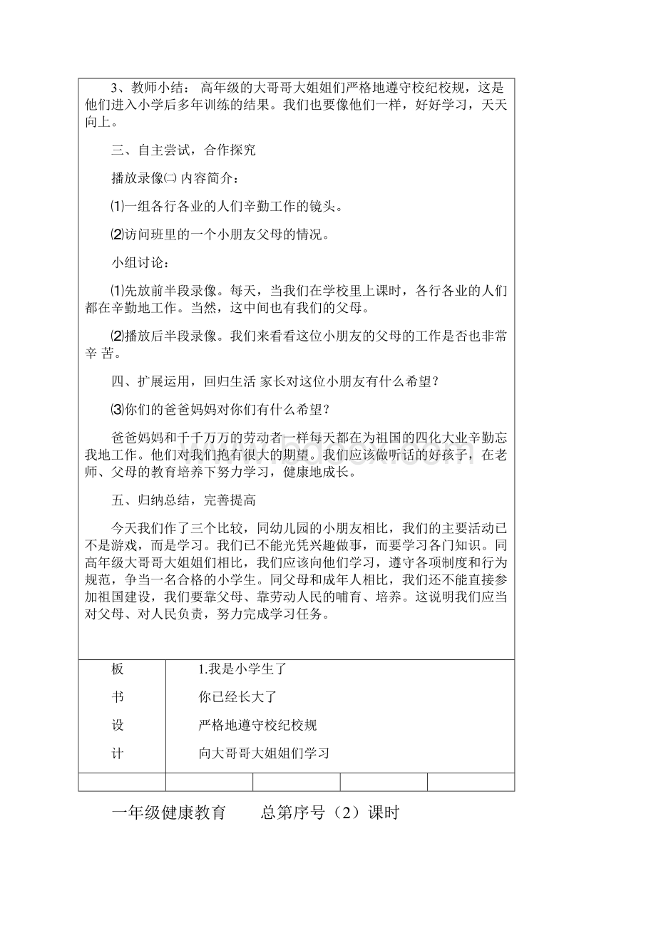 最新长春版小学1年级健康教育全册教案.docx_第2页