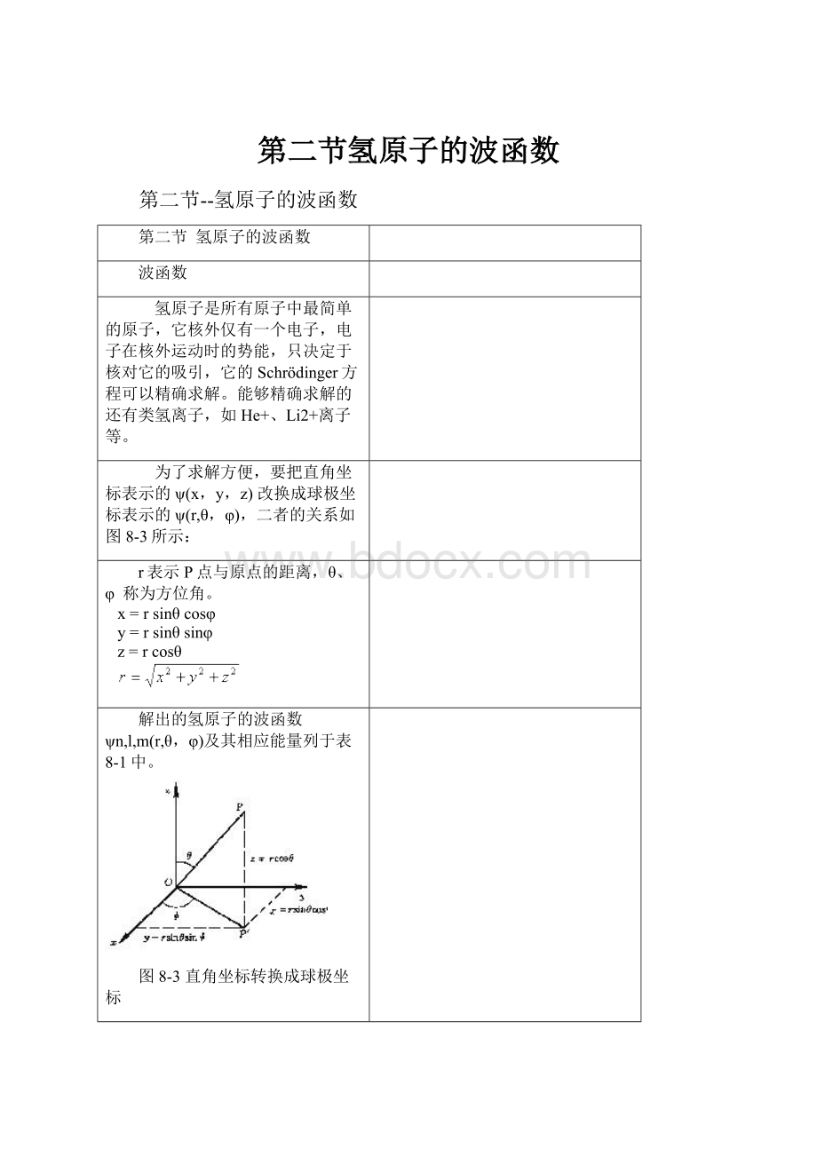 第二节氢原子的波函数.docx_第1页