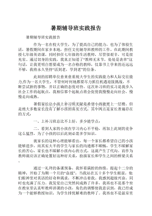 暑期辅导班实践报告.docx