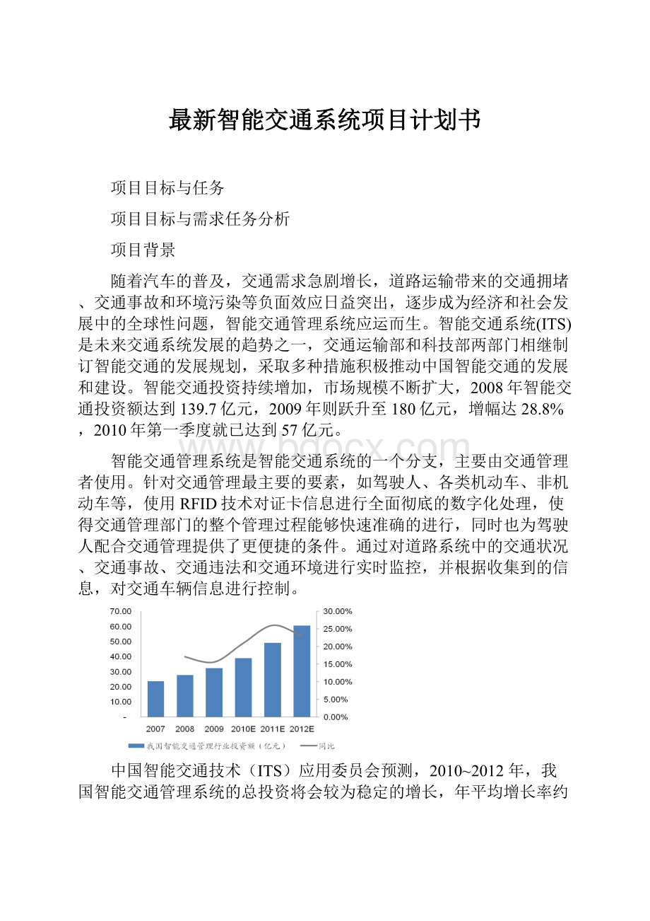 最新智能交通系统项目计划书.docx_第1页