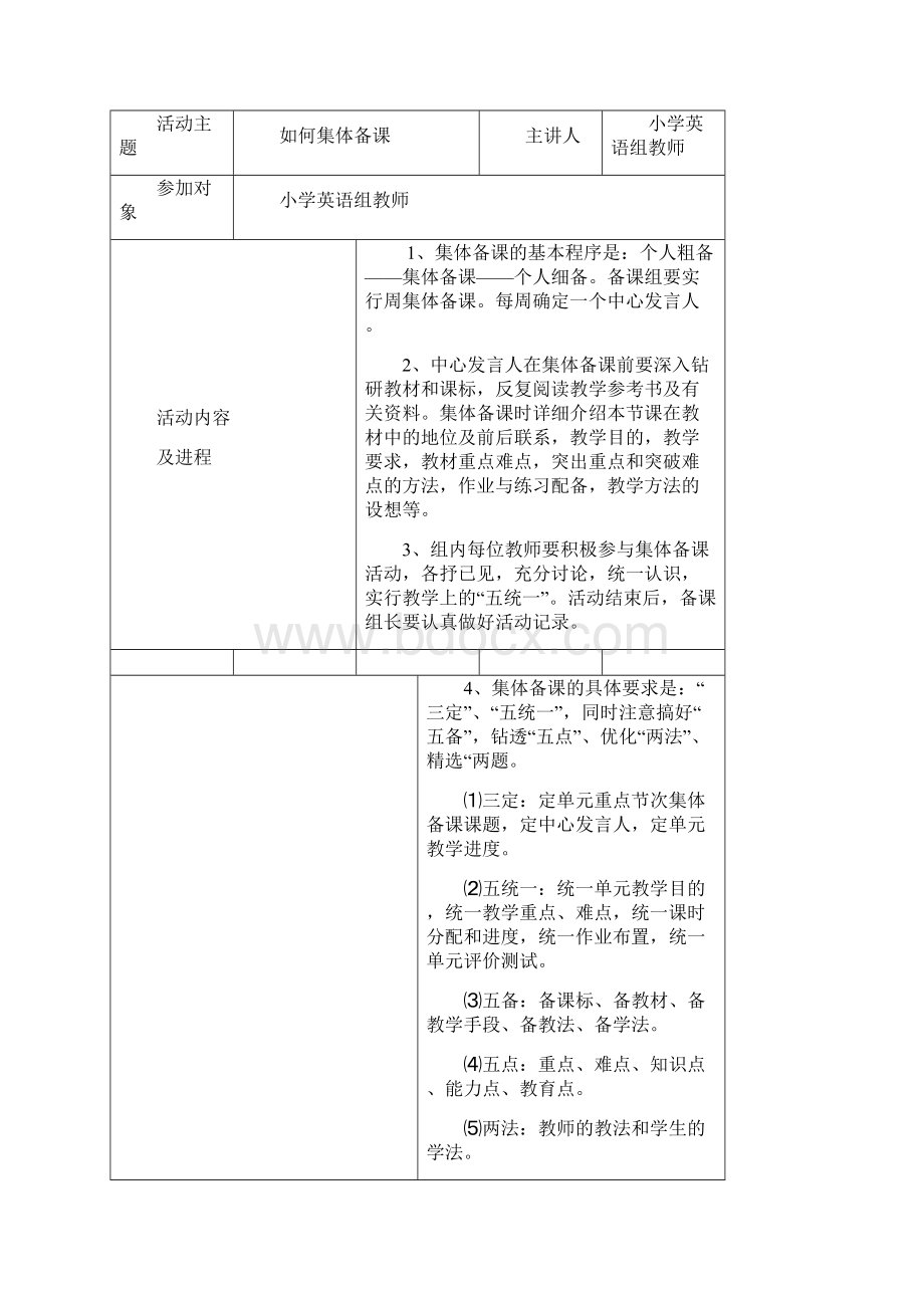 小学英语组教研活动记录.docx_第2页