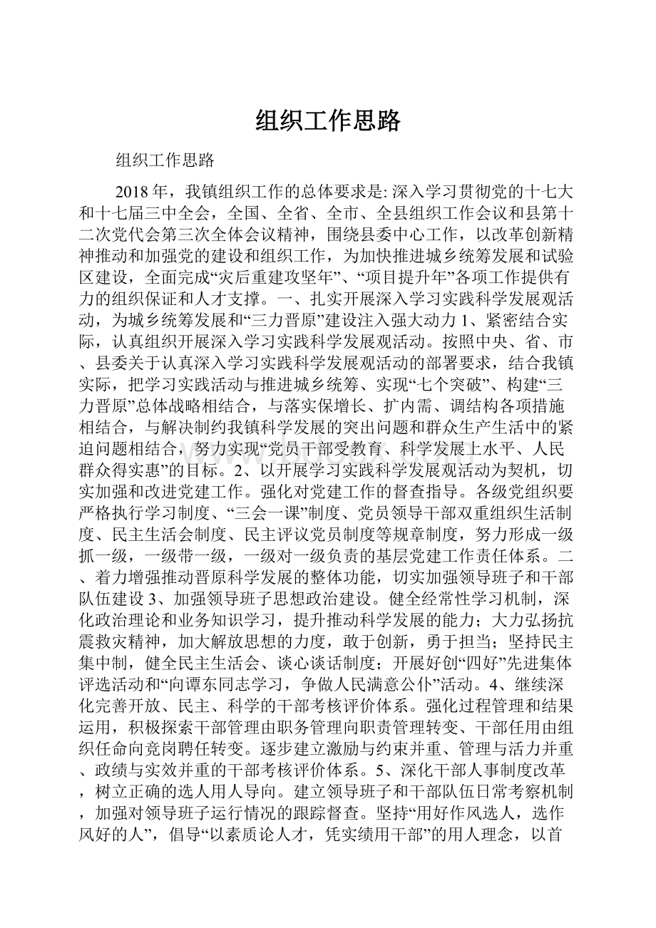 组织工作思路.docx_第1页