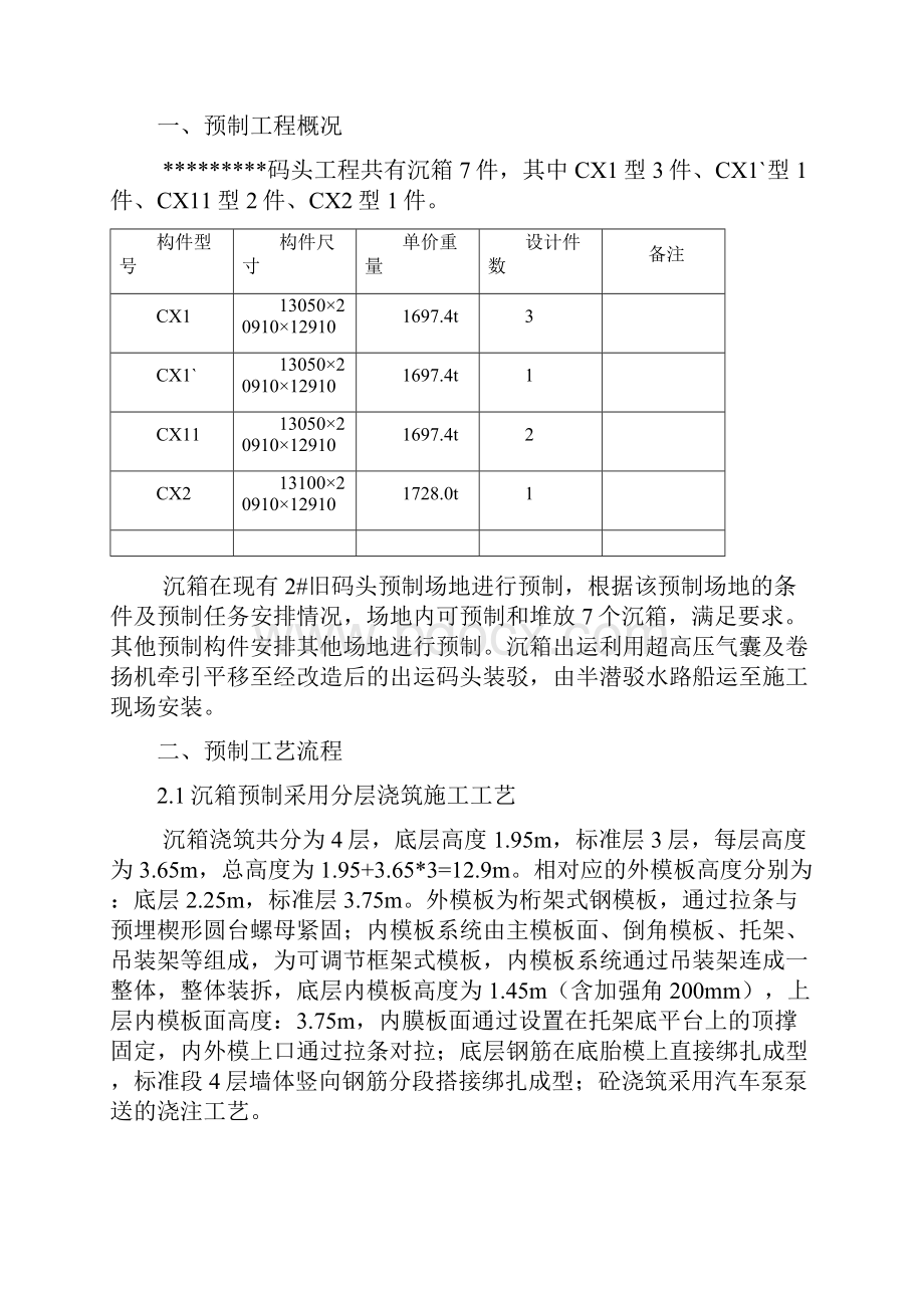 某某码头预制沉箱施工方案.docx_第2页