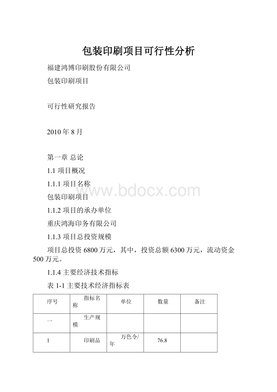 包装印刷项目可行性分析.docx