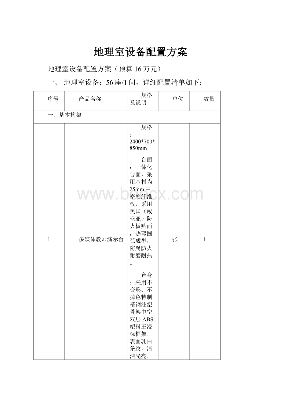 地理室设备配置方案.docx_第1页