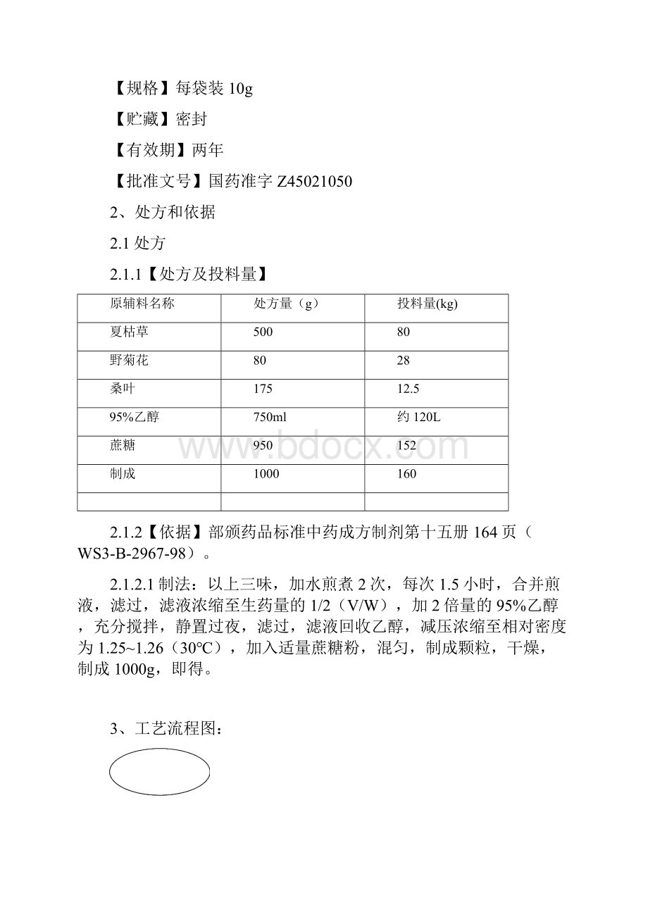 夏桑菊颗粒冲剂工艺规程.docx_第3页