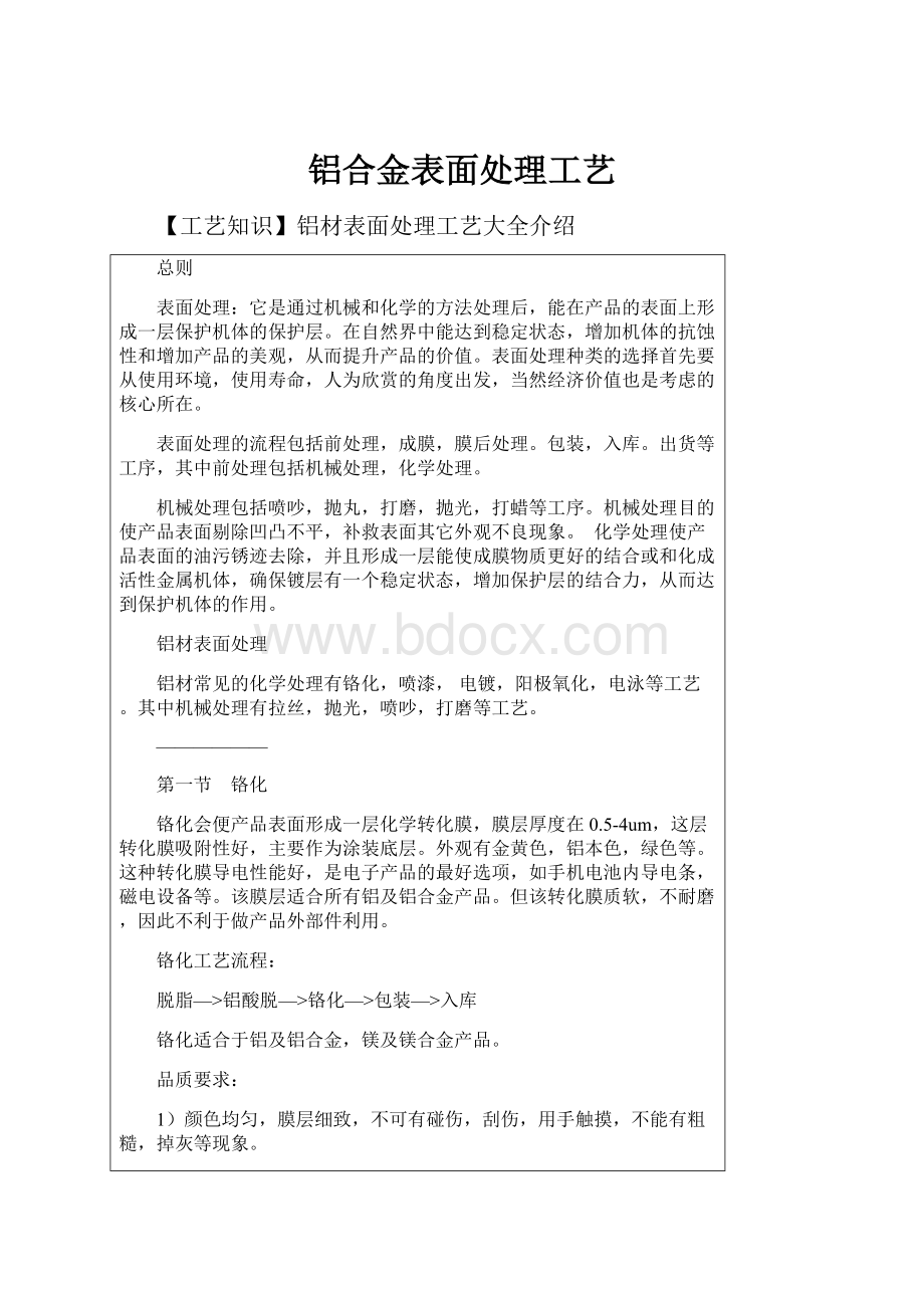 铝合金表面处理工艺.docx_第1页