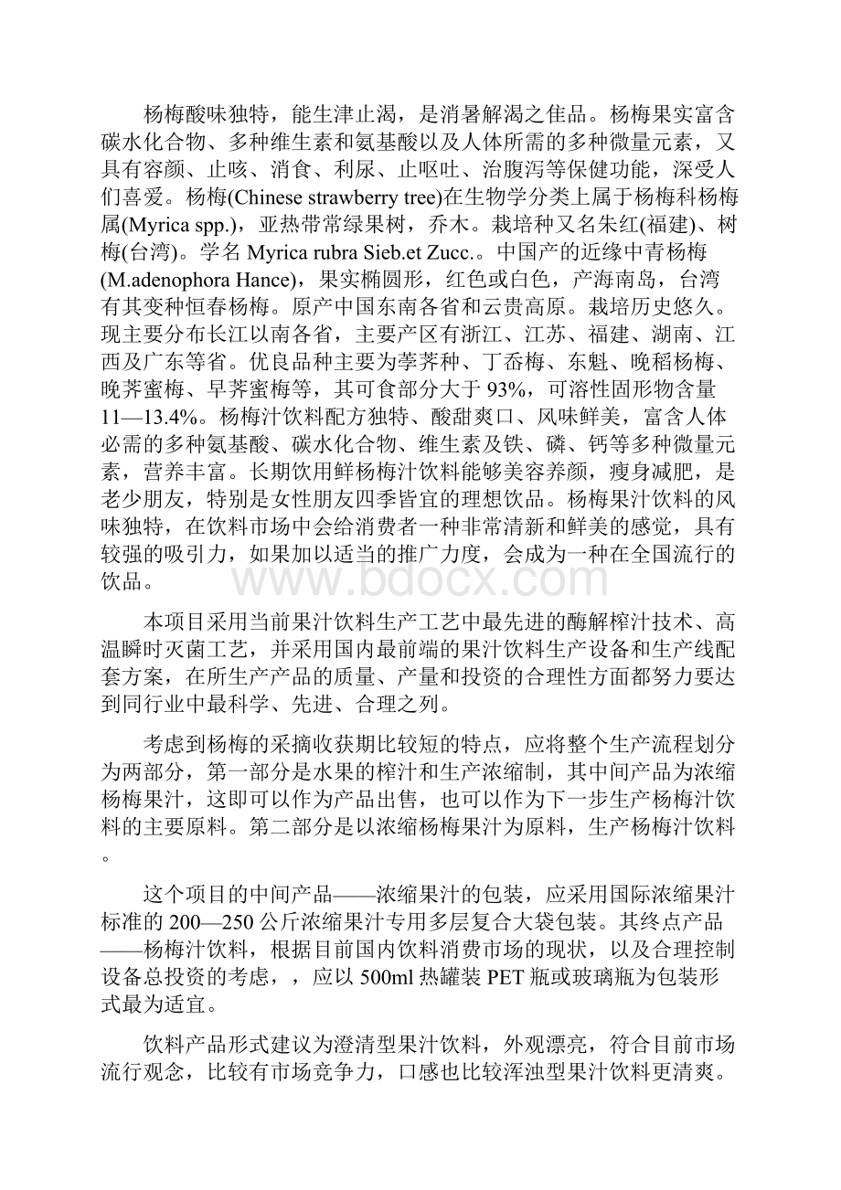 新建杨梅果汁饮料项目投资可行性分析.docx_第2页