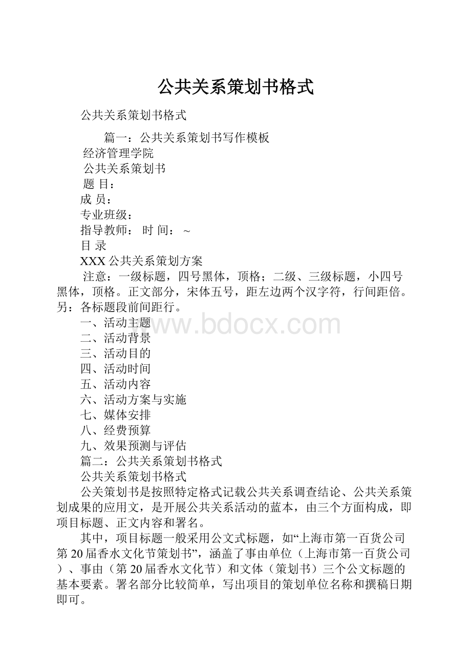 公共关系策划书格式.docx