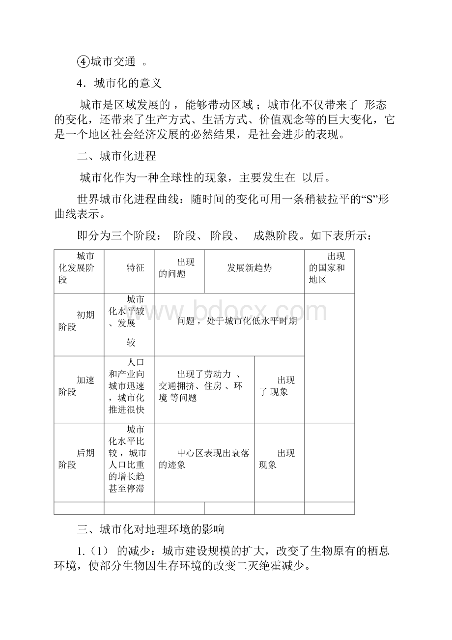 江苏省常州市西夏墅中学高三地理人教版必修二复习学案222 《城市化》.docx_第2页