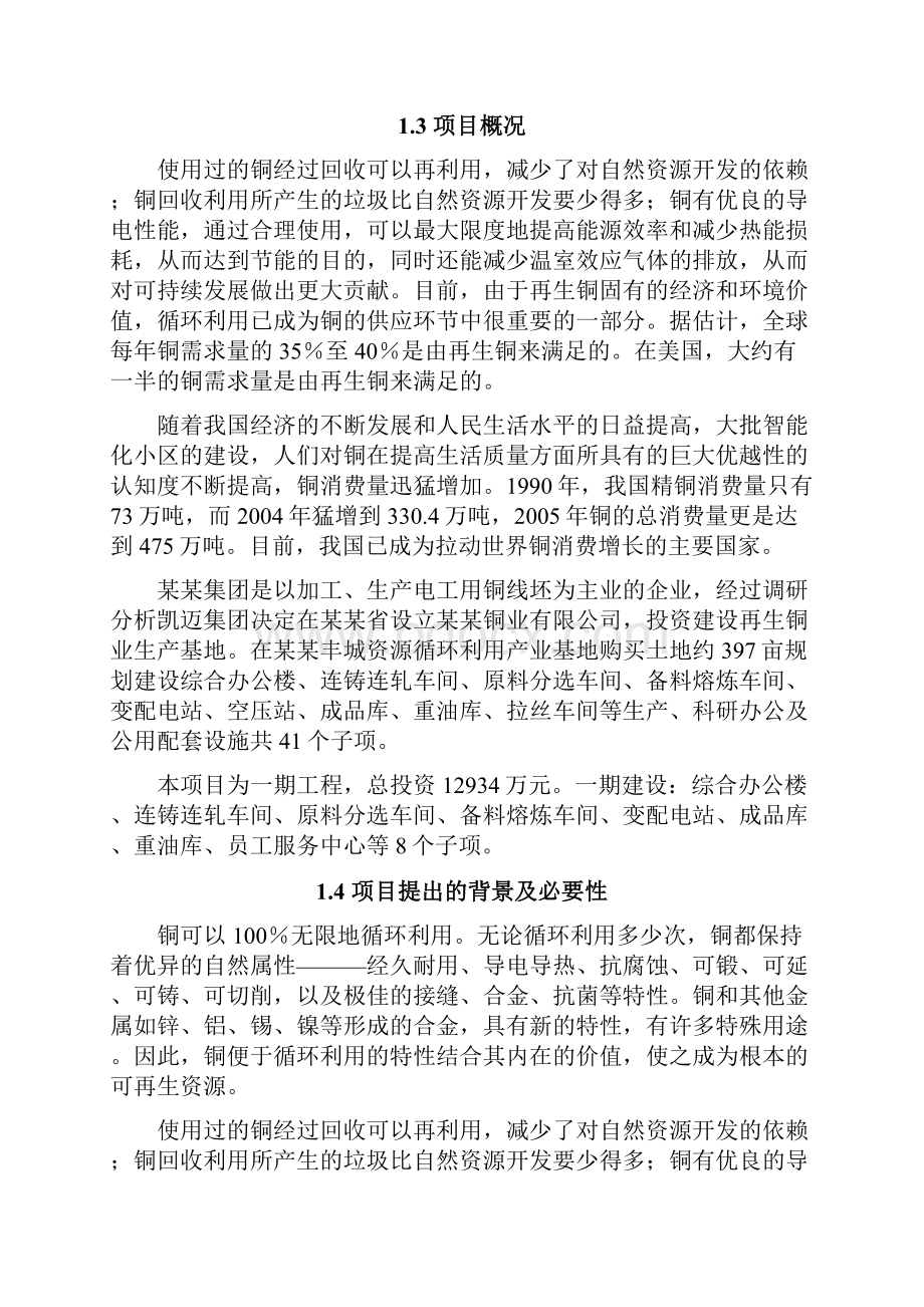 铜业生产基地项目可行性研究报告.docx_第2页