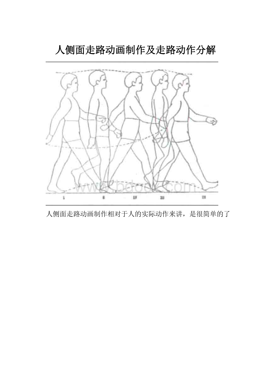 人侧面走路动画制作及走路动作分解.docx_第1页