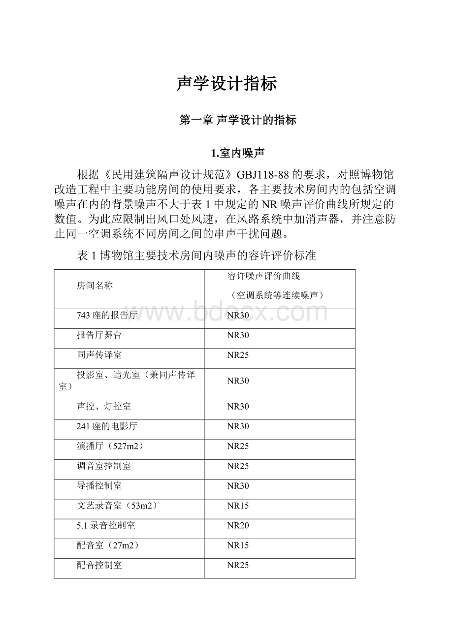 声学设计指标.docx_第1页