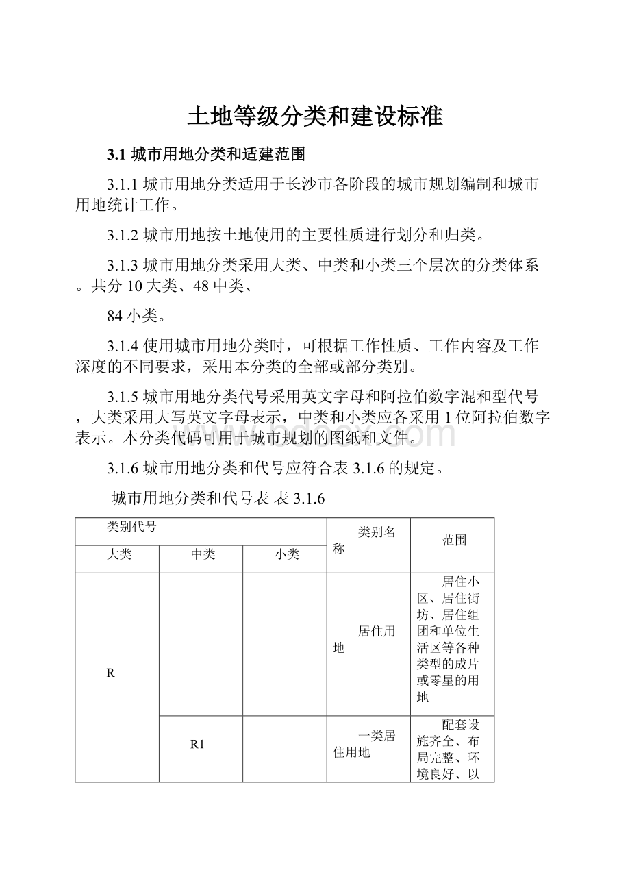 土地等级分类和建设标准.docx