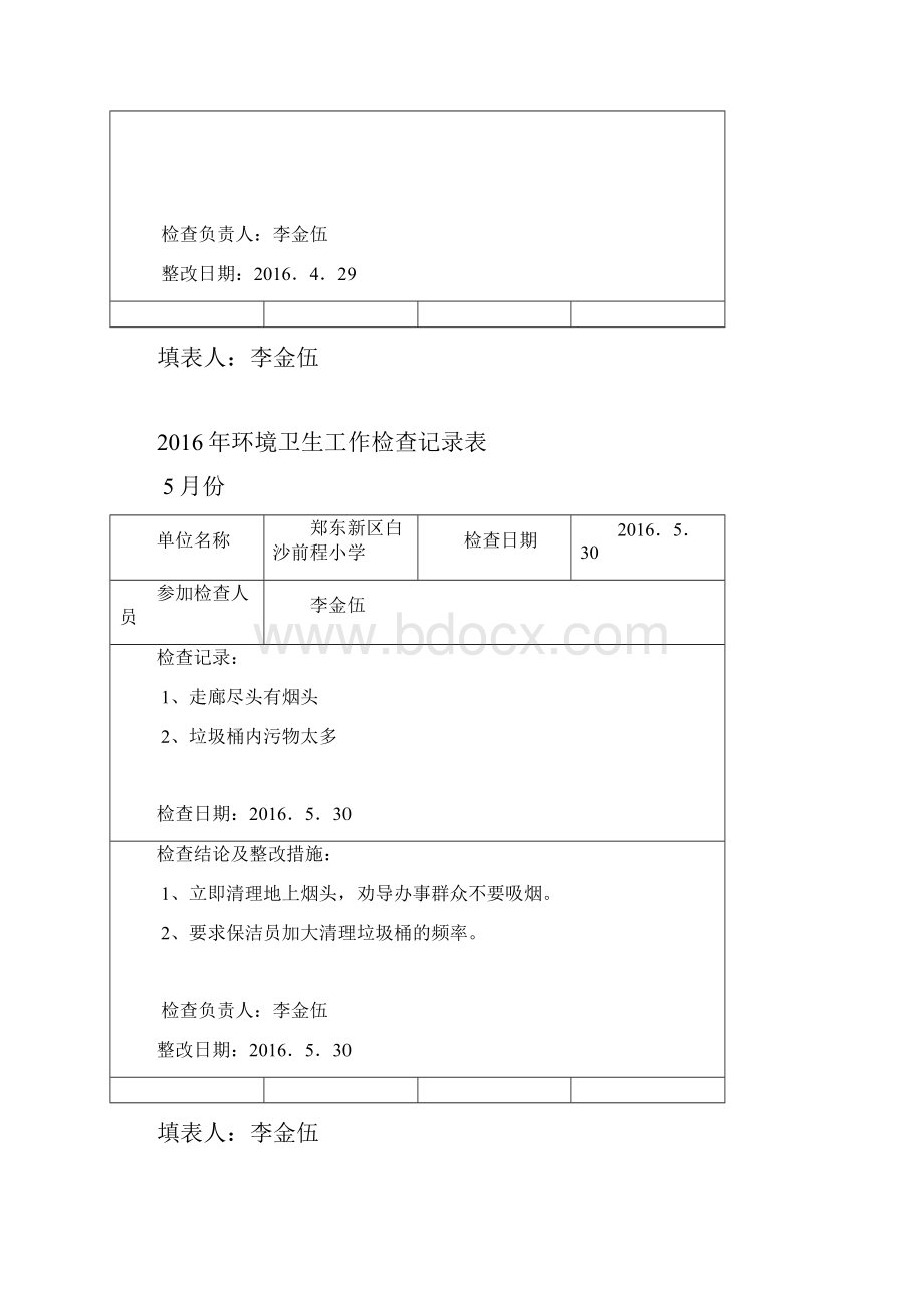 爱国卫生工作检查记录表.docx_第3页