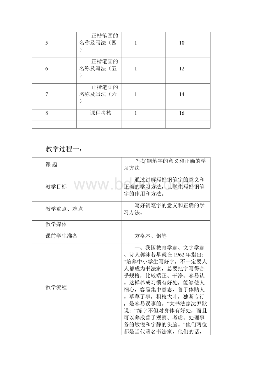 三年级硬笔书法教学计划和教案60217.docx_第3页