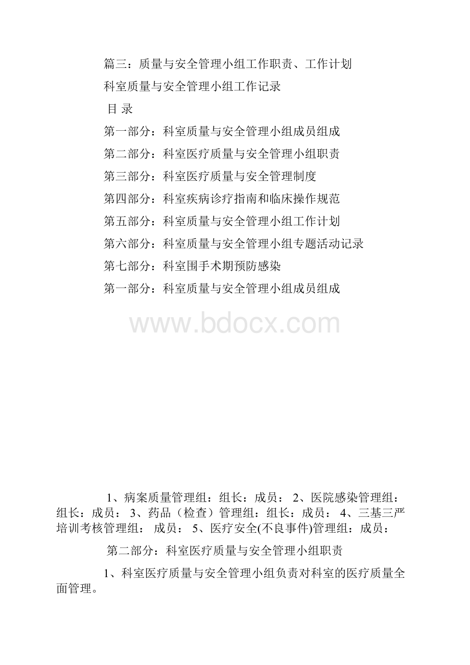 科室质量与安全管理小组工作计划.docx_第3页