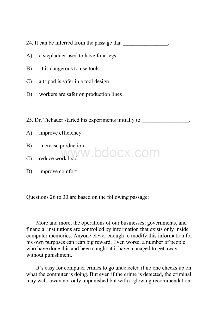 Bnmoyc大学英语四级模拟试题1.docx_第3页