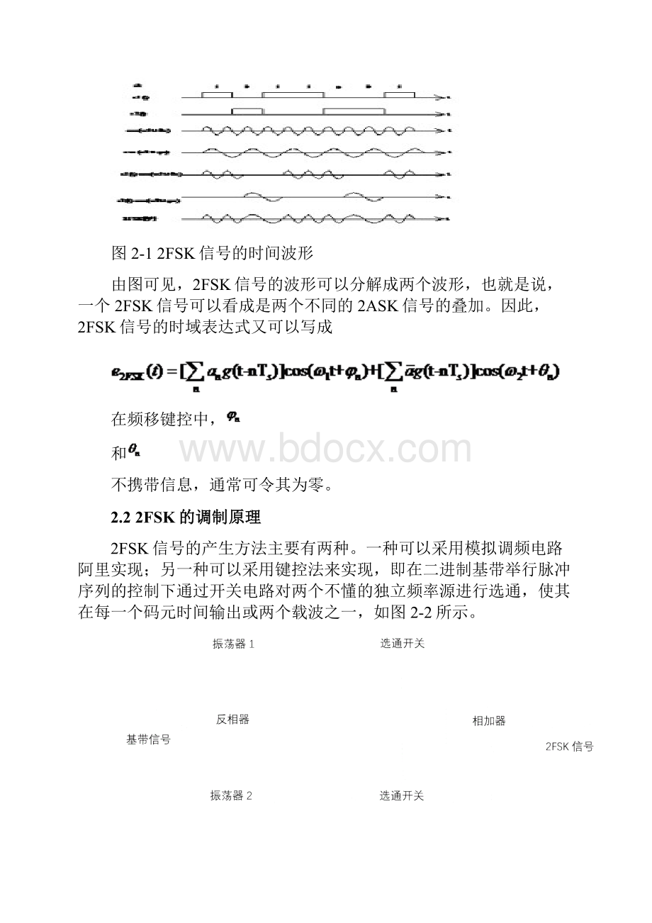 二进制数字频带传输系统设计2FSK系统.docx_第2页