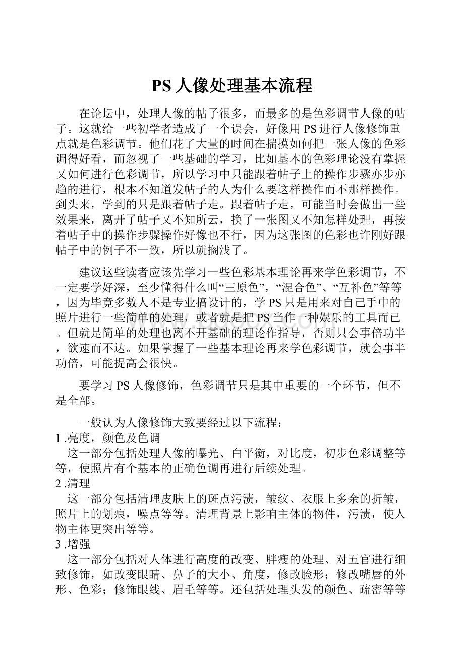 PS人像处理基本流程.docx