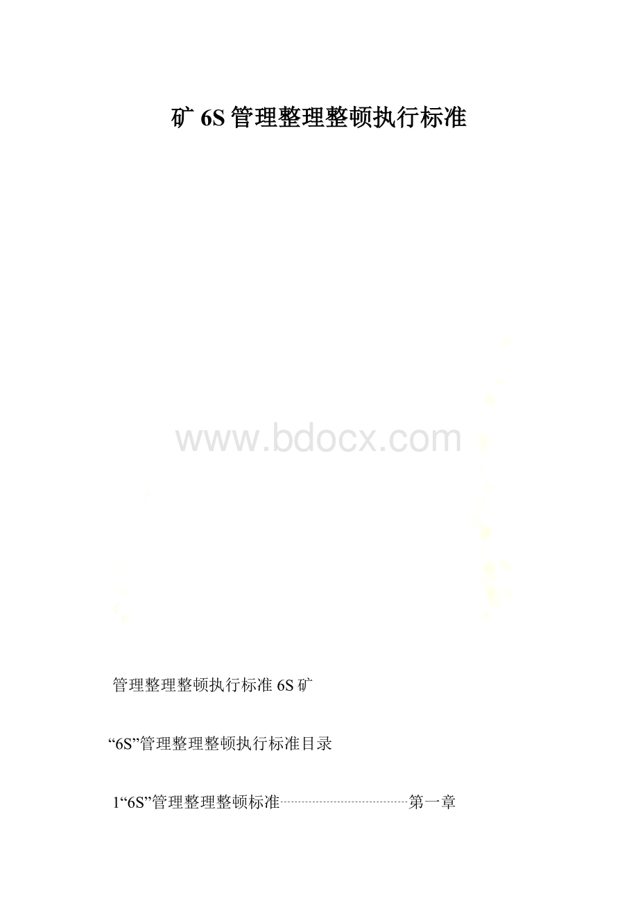 矿6S管理整理整顿执行标准.docx