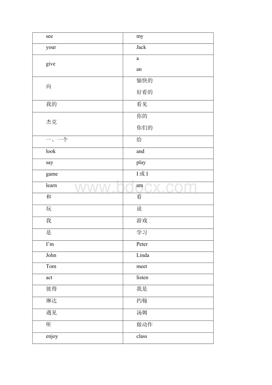 沪教版一年级上英语单词卡片正反面打印.docx_第2页