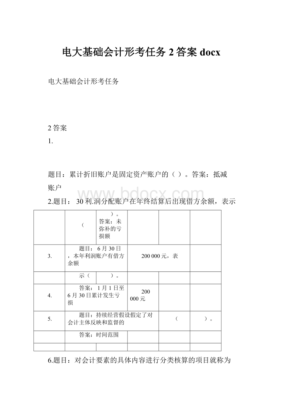 电大基础会计形考任务2答案docx.docx_第1页