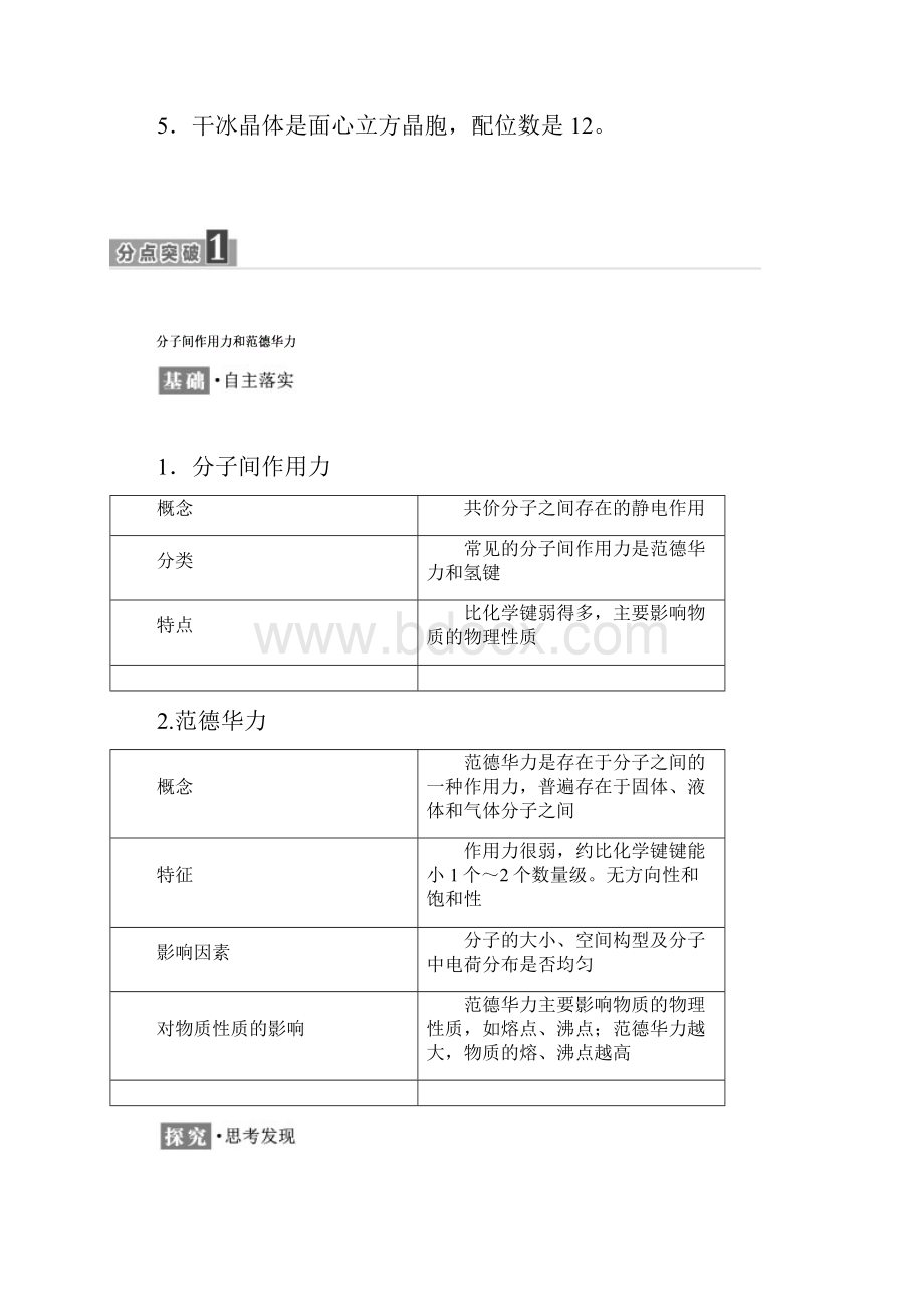 学年苏教版选修3专题3第四单元分子间作用力分子晶体学案.docx_第2页