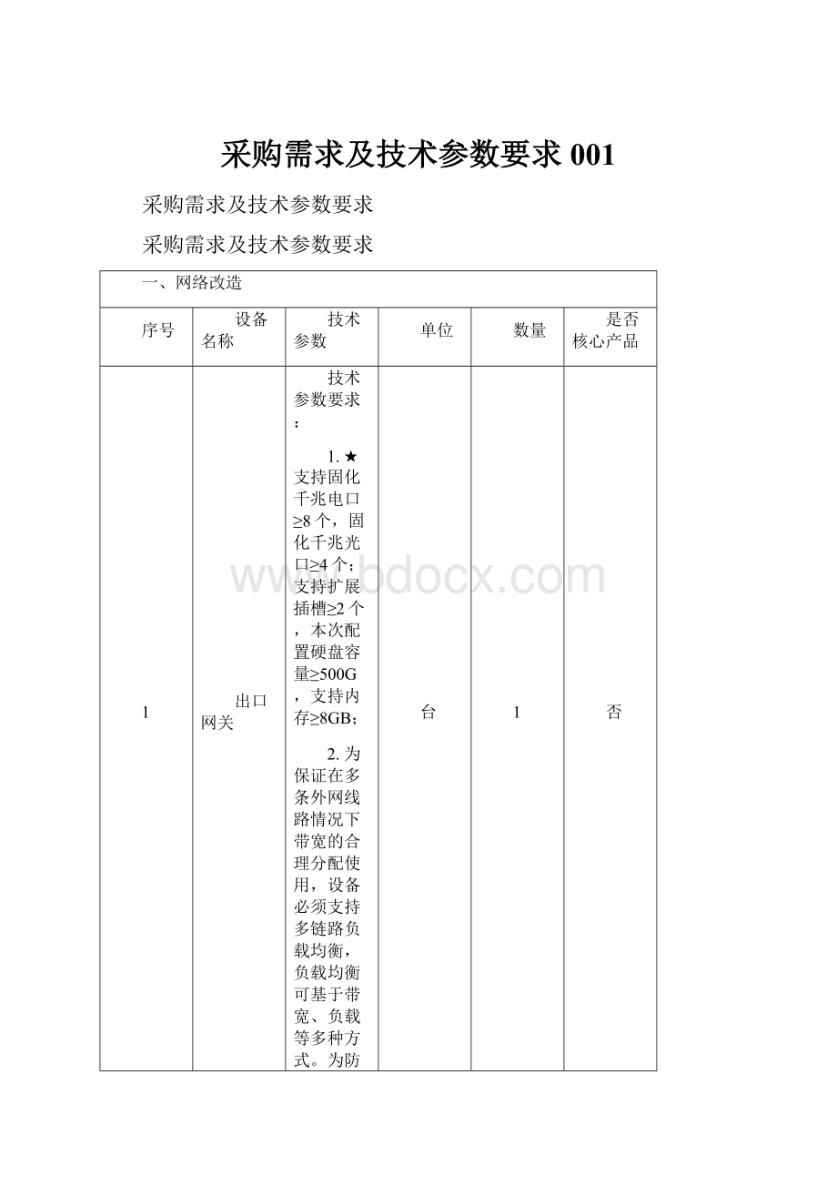 采购需求及技术参数要求001.docx_第1页