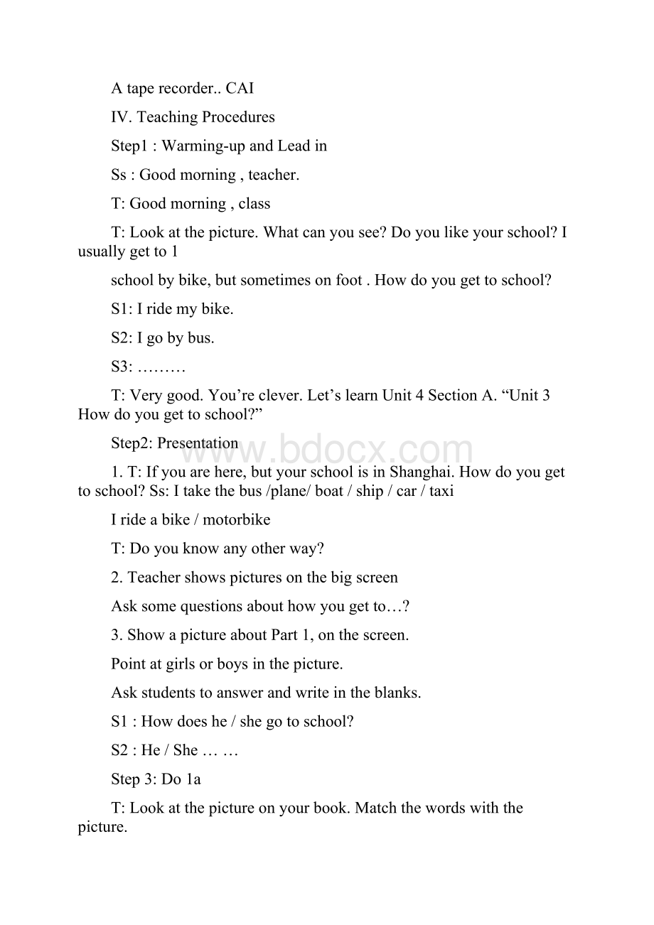 七年级英语Unit 3 How do you get to school.docx_第3页