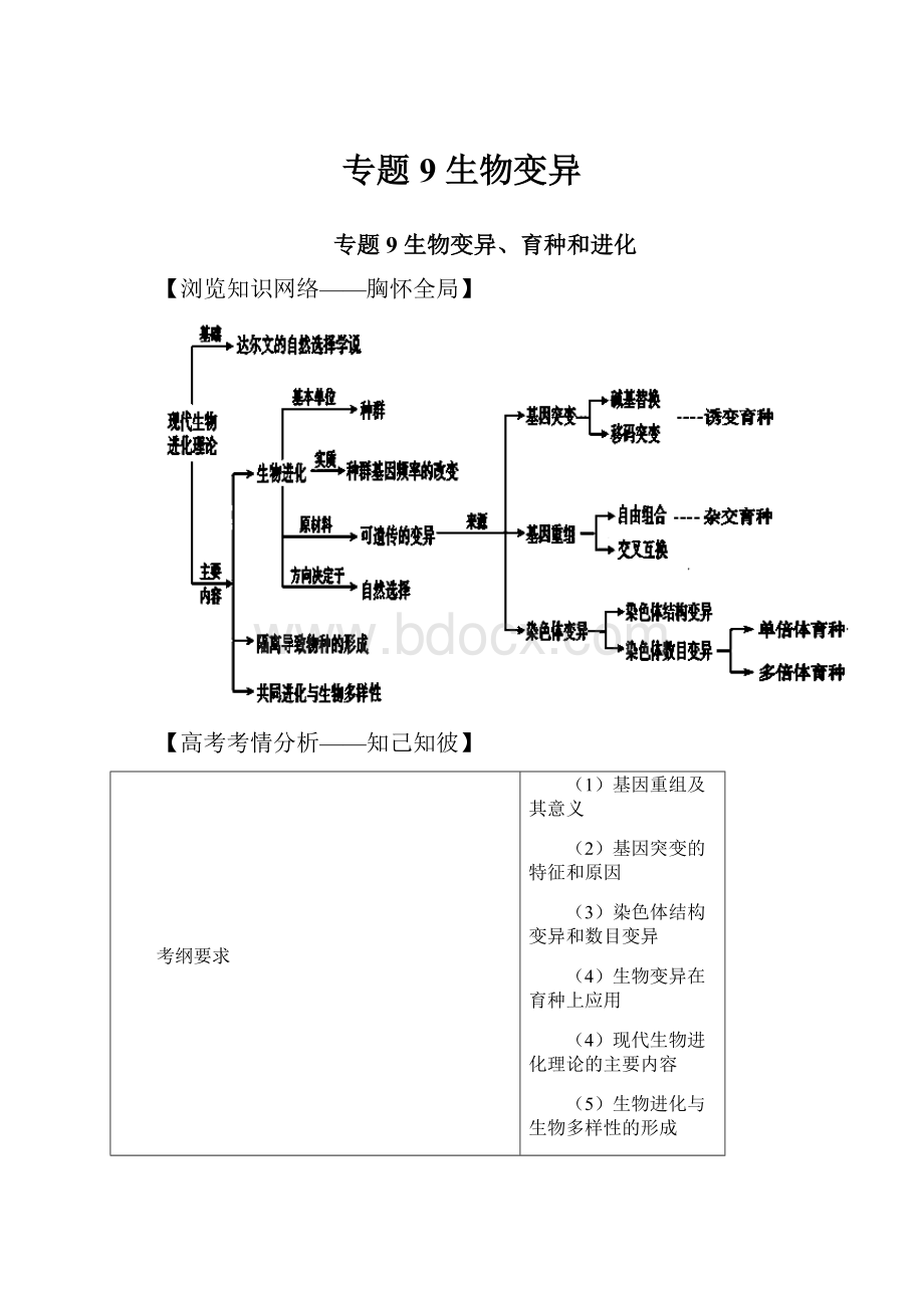 专题9 生物变异.docx_第1页