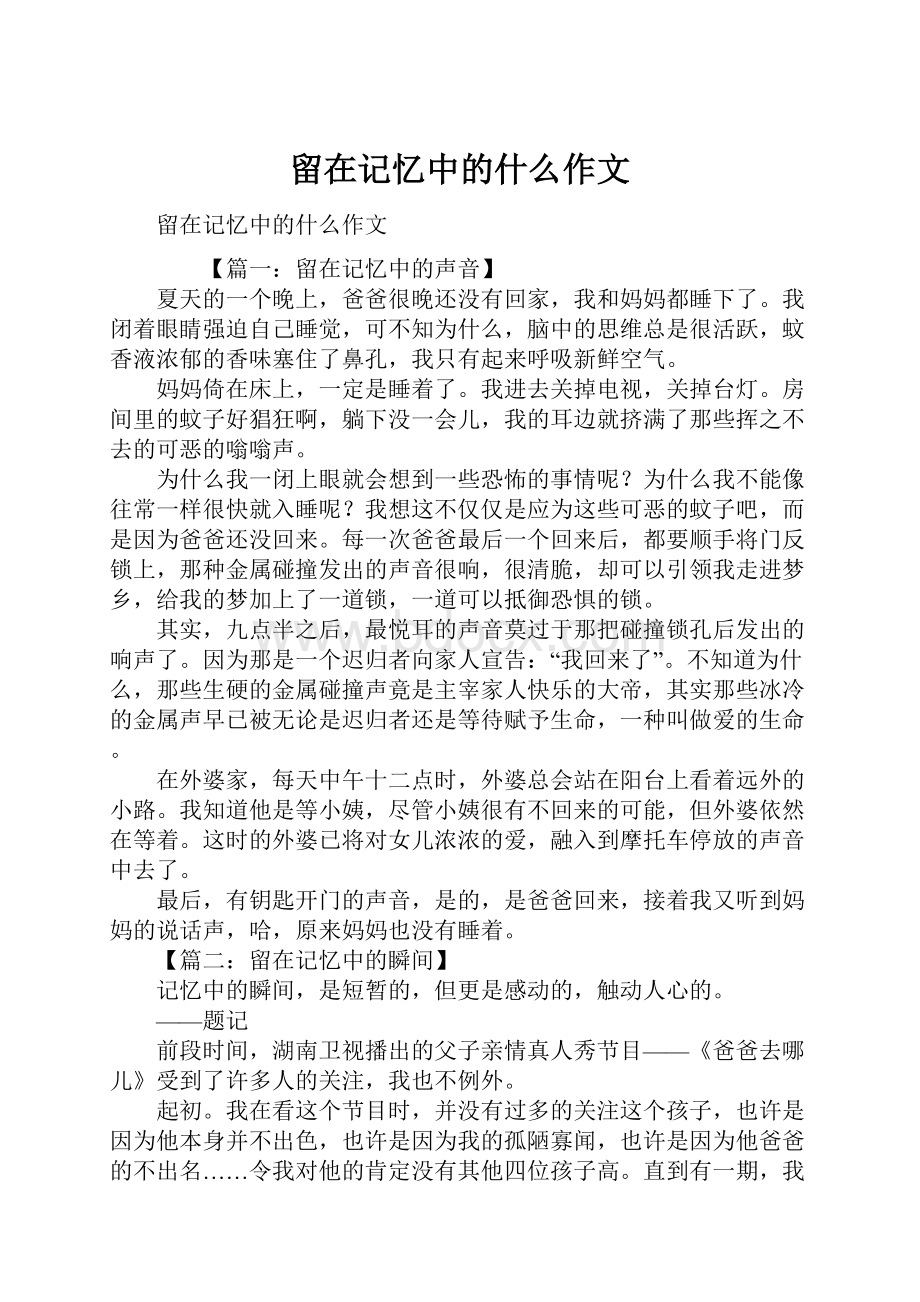 留在记忆中的什么作文.docx_第1页