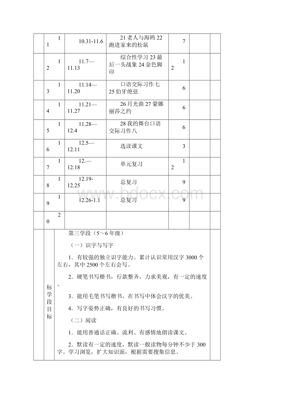 六年级语文教学进度计划.docx_第2页