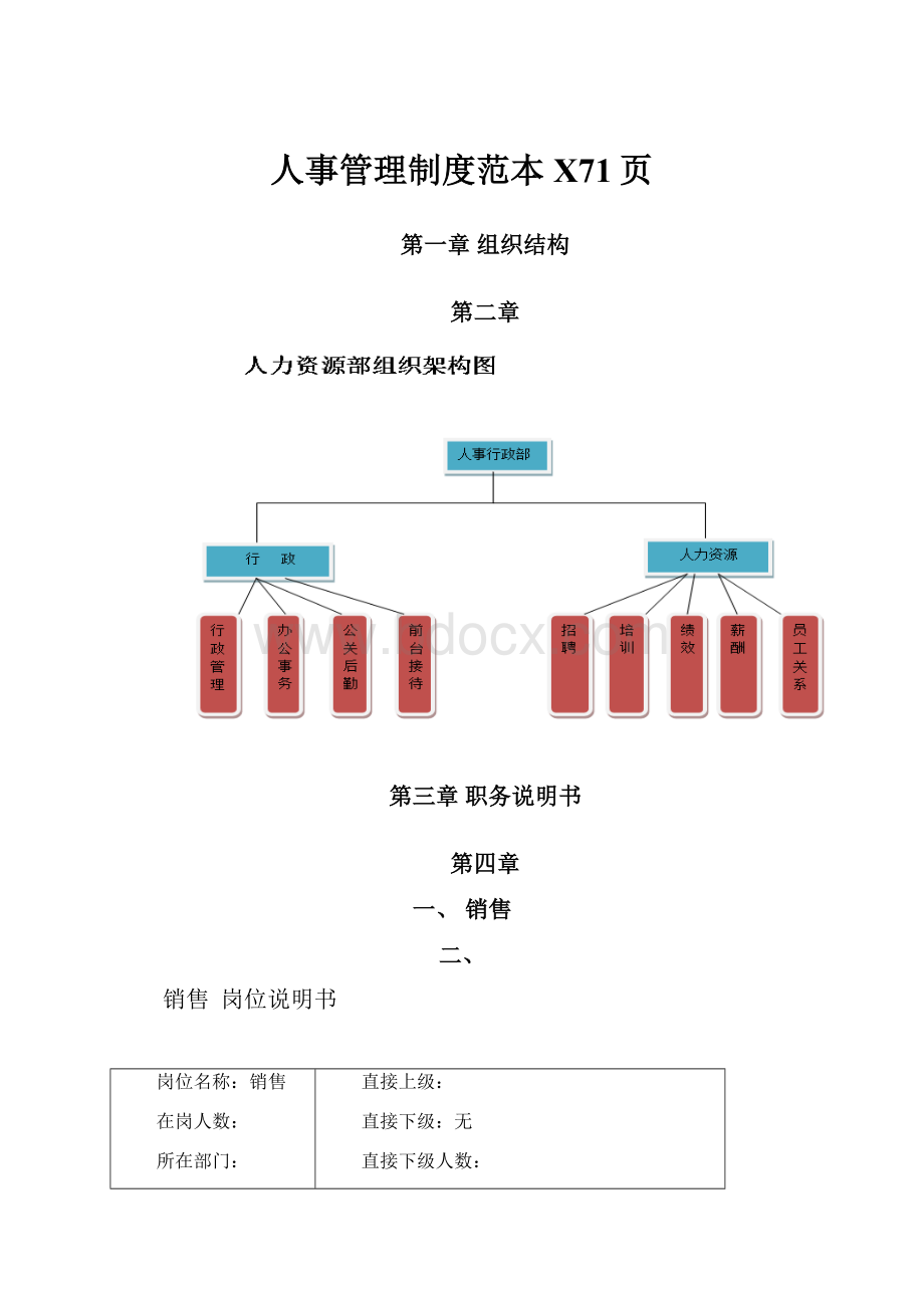 人事管理制度范本X71页.docx