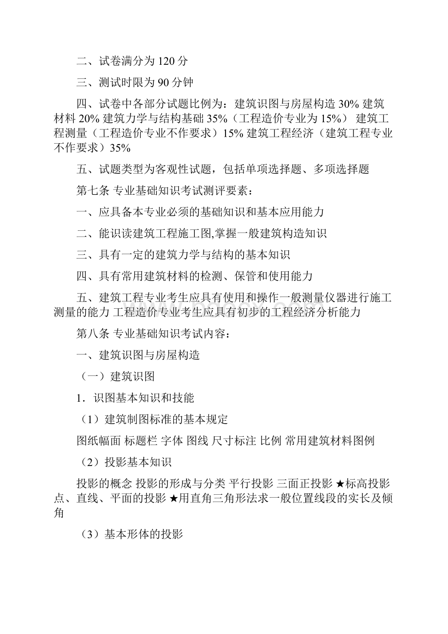 建筑工程造价专业初中级枝术职称资格考试大纲重点推荐讲解.docx_第2页