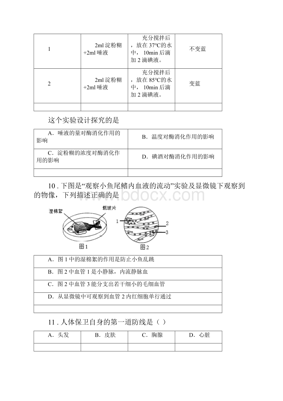 人教版新课程标准学年七年级下学期期末生物试题I卷新编.docx_第3页