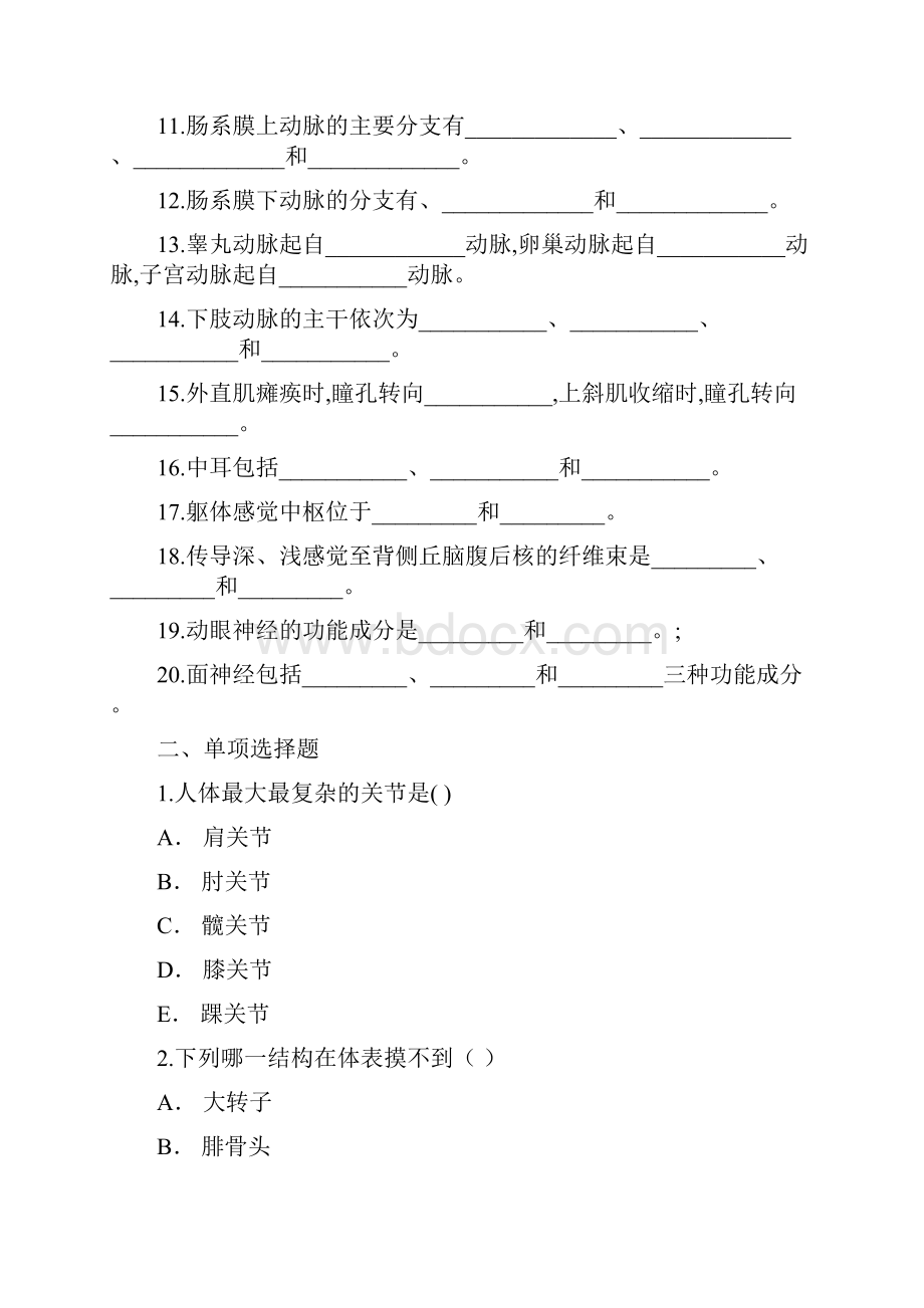 系统解剖学试题2.docx_第2页