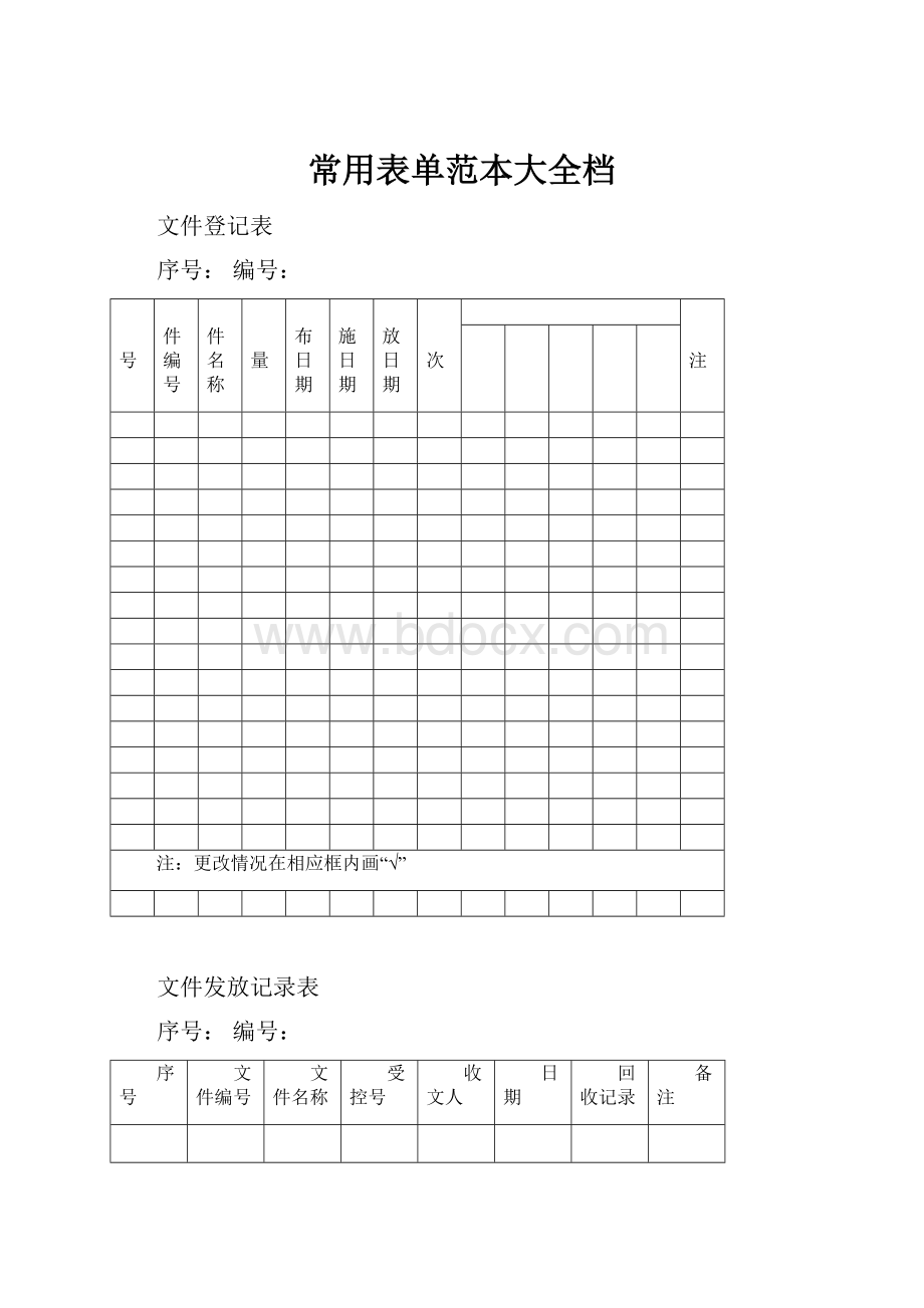 常用表单范本大全档.docx