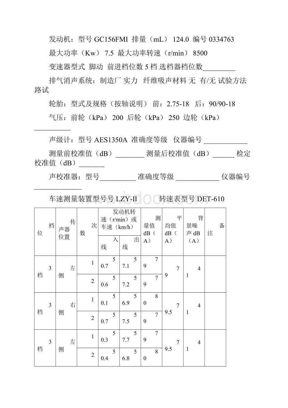 摩托车加速行驶噪声测量记录.docx_第3页