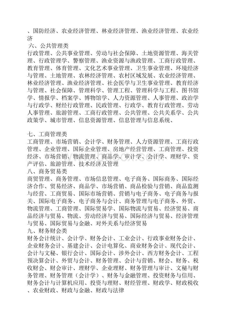 省考国考事业单位考试等要求的专业划分详细.docx_第3页