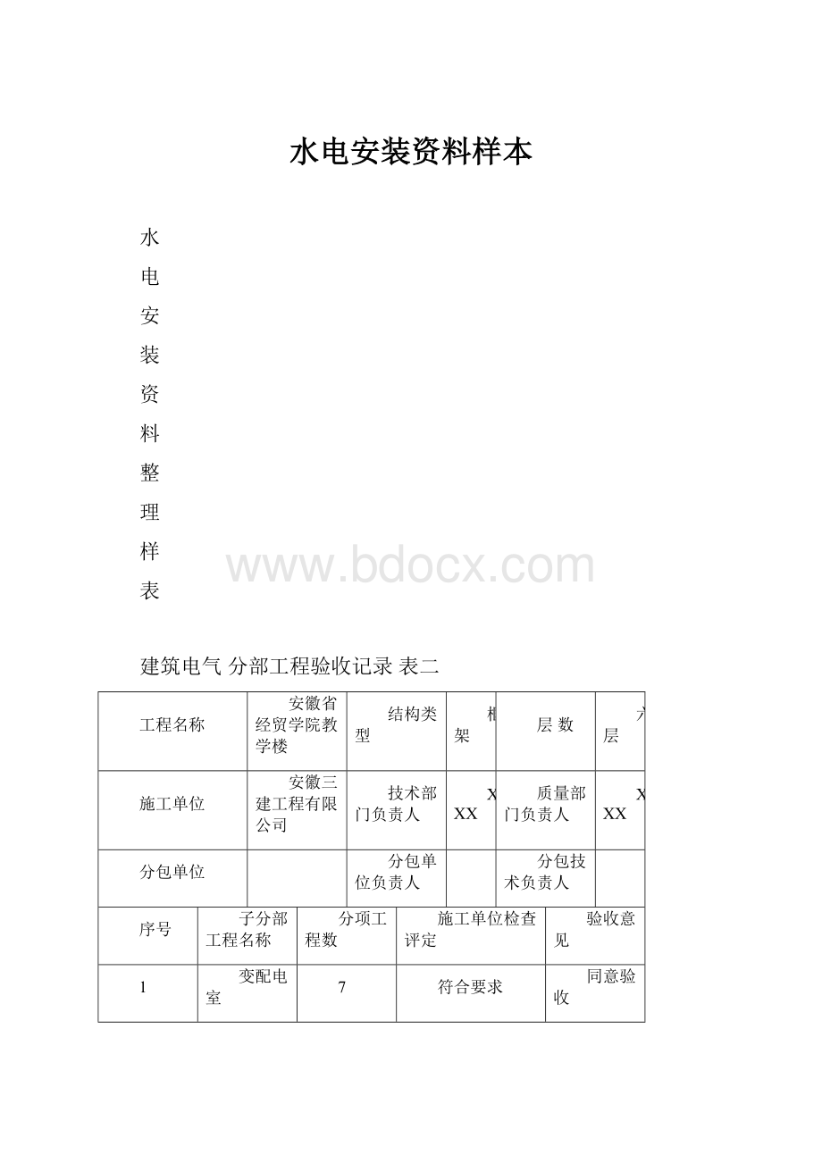 水电安装资料样本.docx_第1页