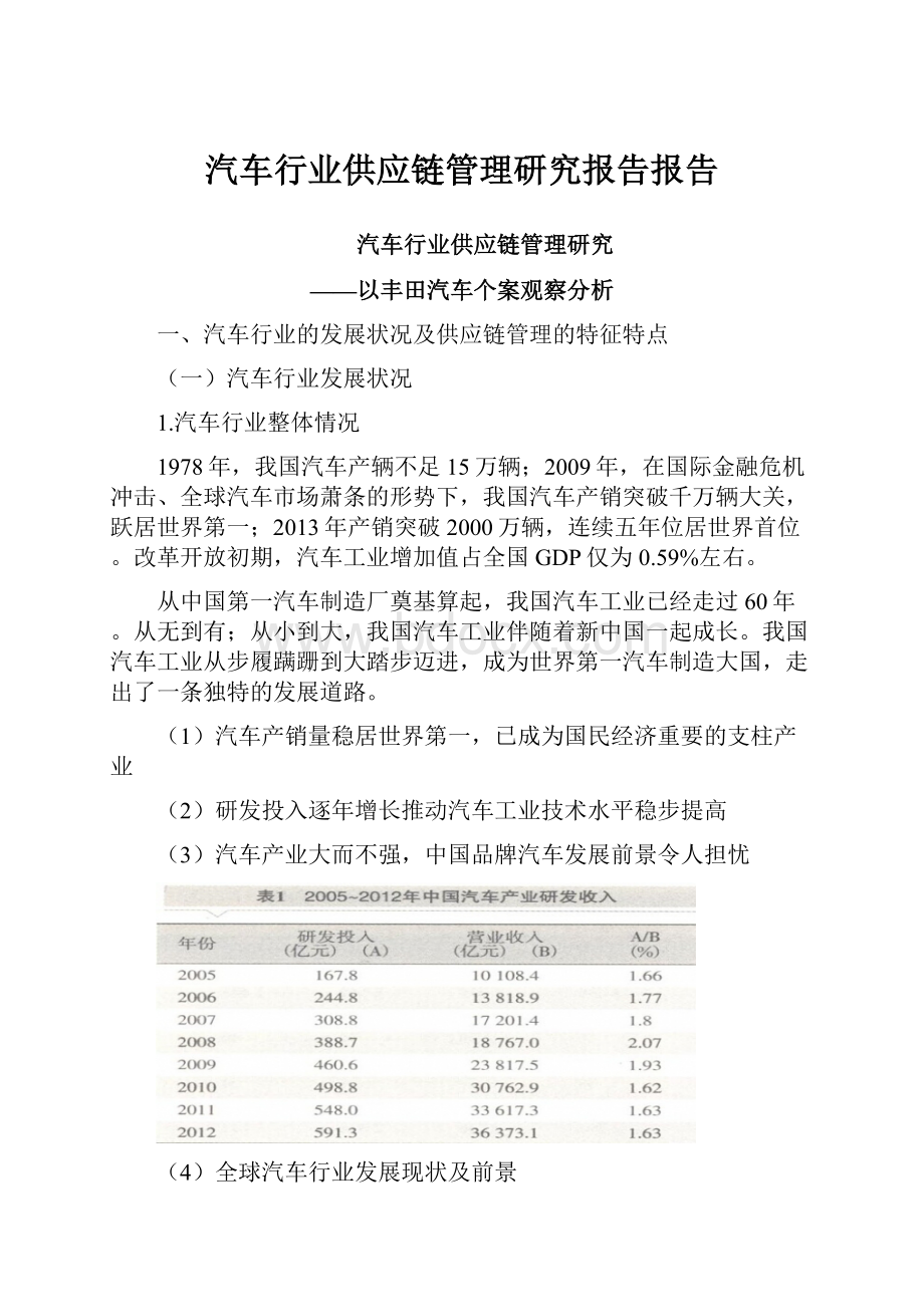 汽车行业供应链管理研究报告报告.docx