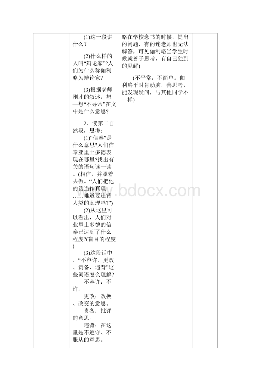 人教版四年级下册语文第七单元表格教案.docx_第3页