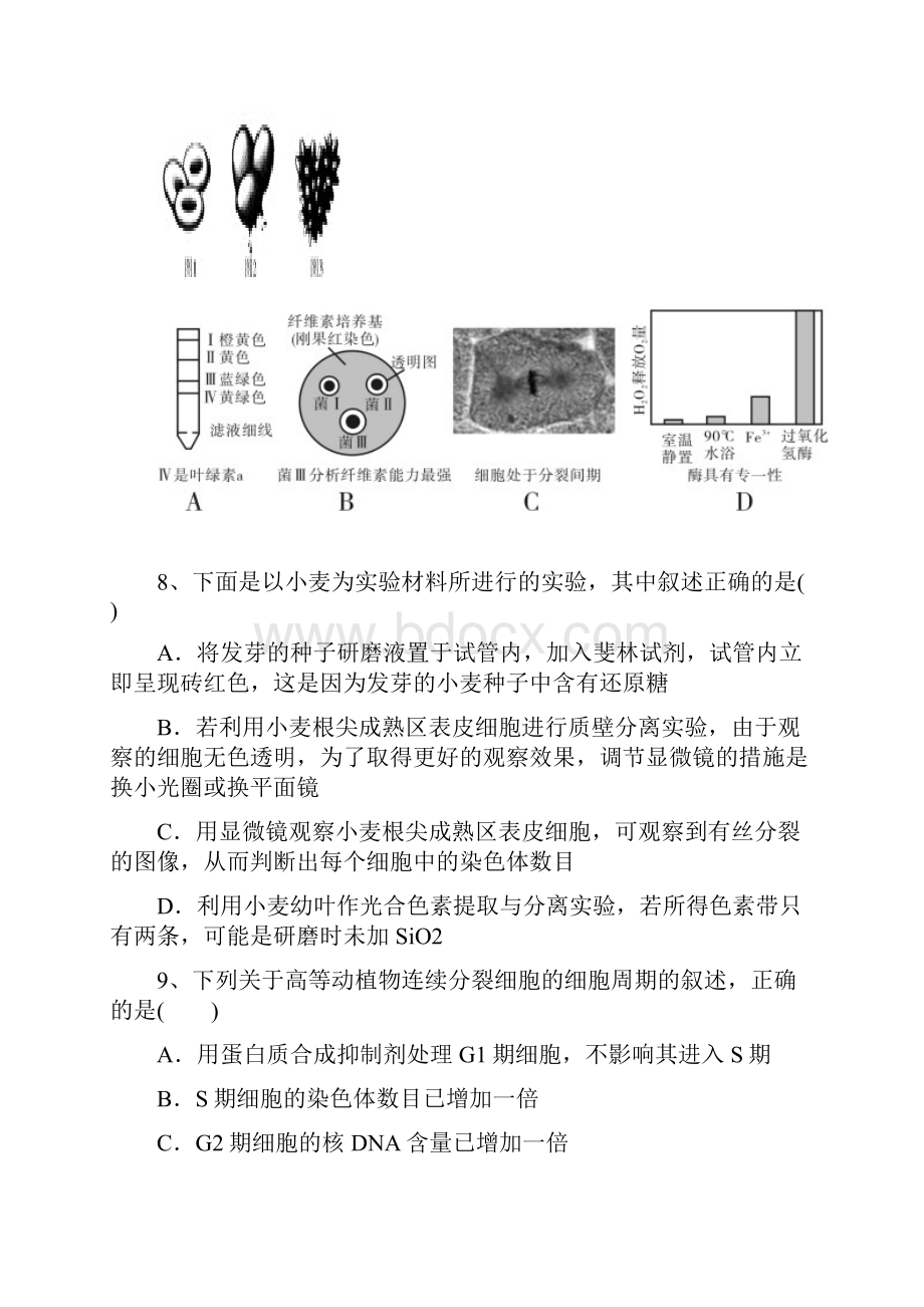 高考模拟试题山西省祁县中学届高三月考生物试题.docx_第3页