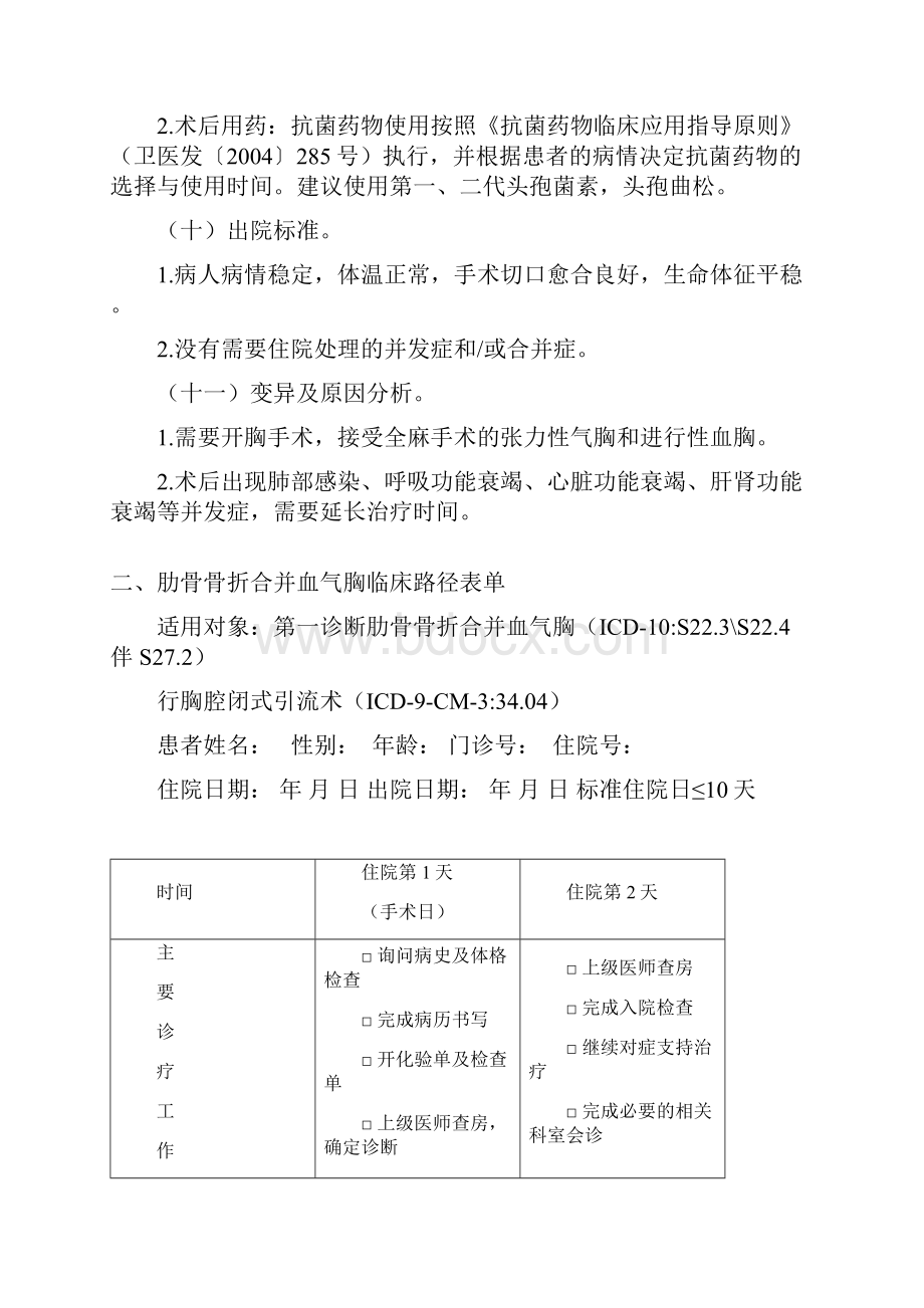 胸外科10个病种临床路径.docx_第3页