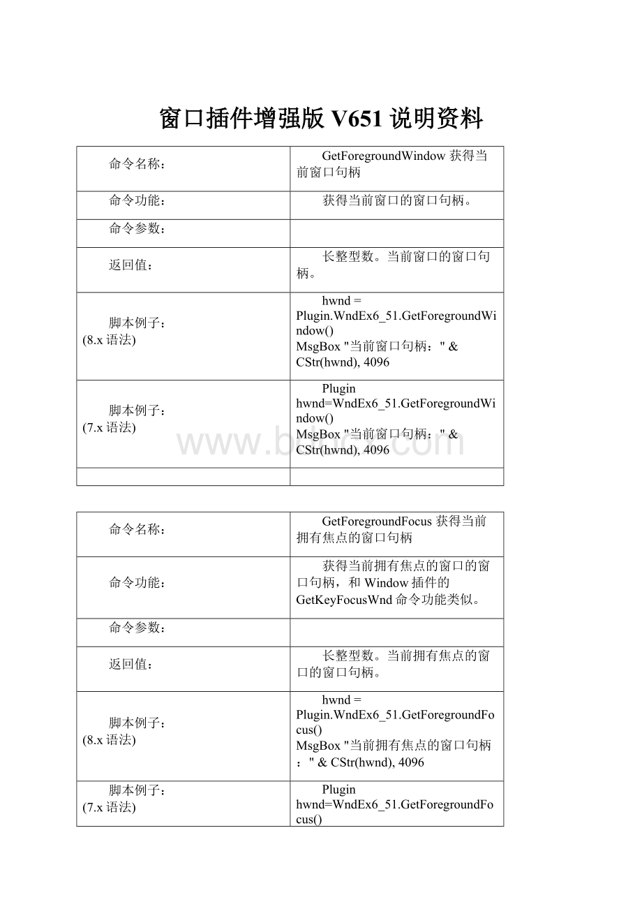 窗口插件增强版V651说明资料.docx