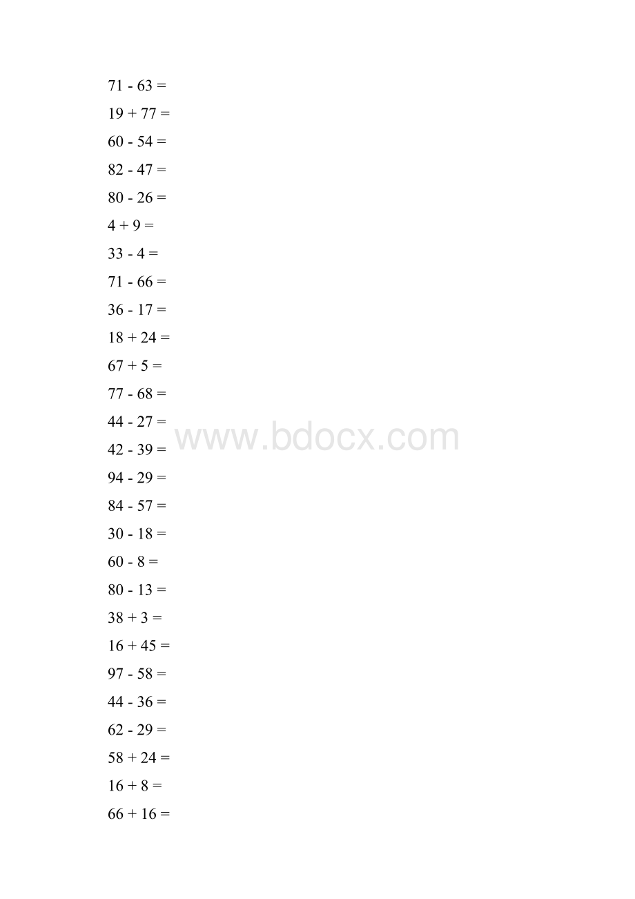 1000道100以内进位退位加减法题.docx_第2页