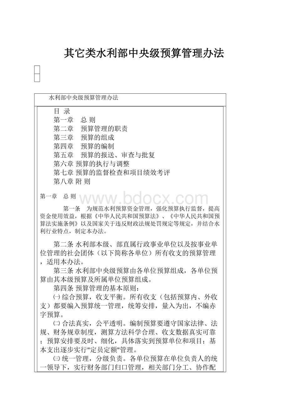 其它类水利部中央级预算管理办法.docx