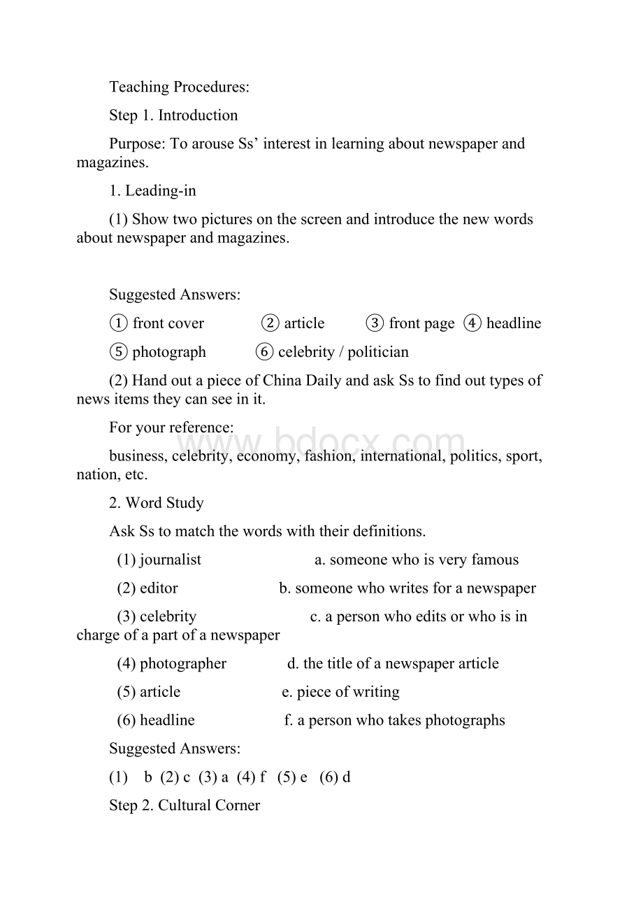 外研版高中英语必修二备课Module 5 Newspapers and Magazines教案3.docx_第3页