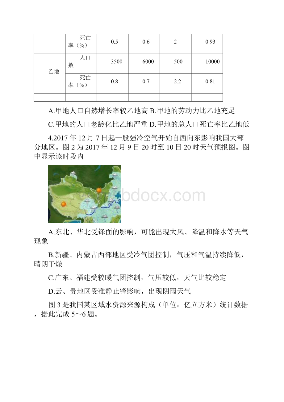 届广东省韶关市高三调研考试地理试题及答案 3.docx_第2页